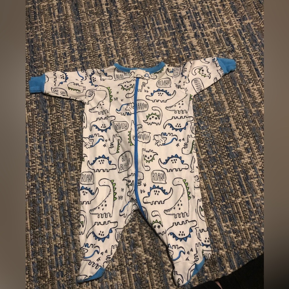 New born blue and white Dino sleeper